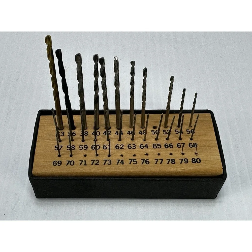 Vintage Wood Wooden‎ Drill Index Tool Organizer